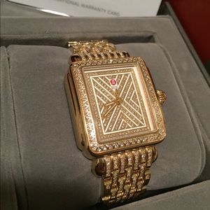 Michele limited edition gold diamond deco watch